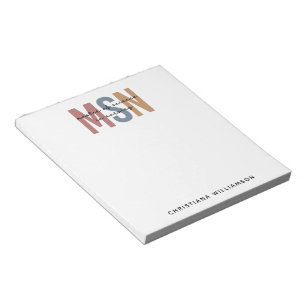 Custom MSN Master of Science in Nursing Graduation Notepad