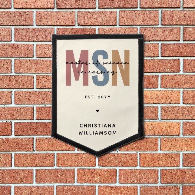 Custom MSN Master of Science in Nursing Graduation Pennant (Insitu 1)