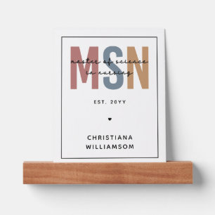 Custom MSN Master of Science in Nursing Graduation Picture Ledge