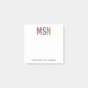 Custom MSN Master of Science in Nursing Graduation Post-it Notes