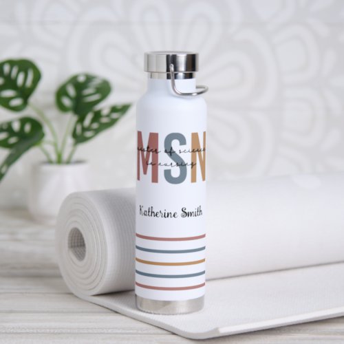 Custom MSN Master of Science in Nursing Graduation Water Bottle