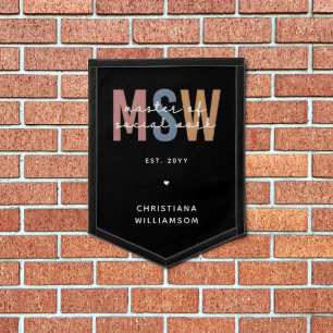 Custom MSW Master of Social Work Retro Graduation Pennant
