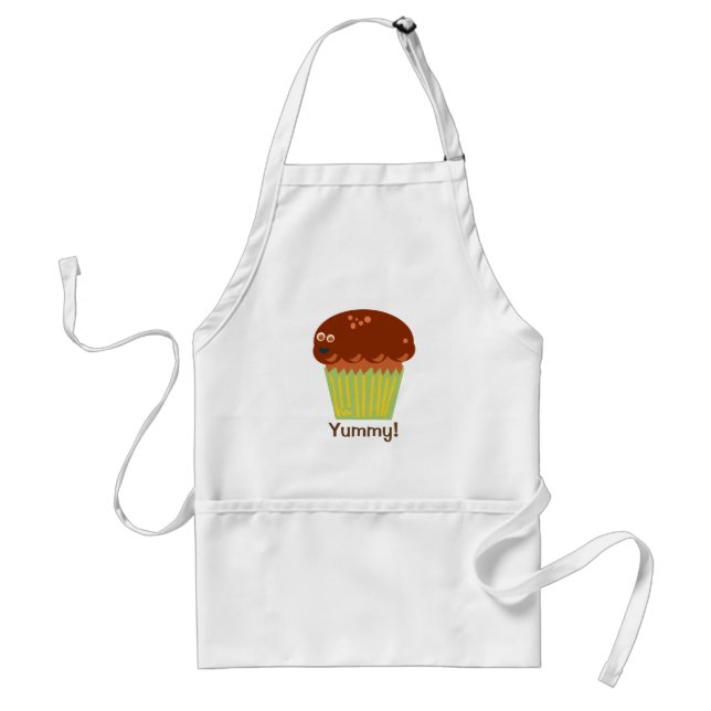 Custom Muffin Pal Fun Breakfast Cartoon Adult Apron (Front)