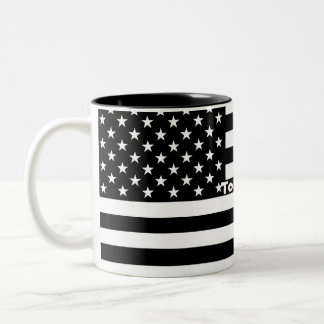 Custom Mug For my soldier black white patriot flag