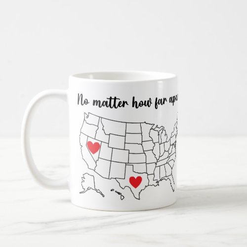 Custom mug Move 2 hearts to your chosen states