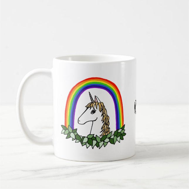 Custom Mug Rainbow Unicorn Personalized Unicorn (Left)