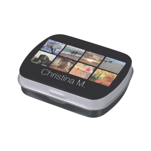Custom Multi Photo Mosaic Picture Collage Candy Tin (Side)