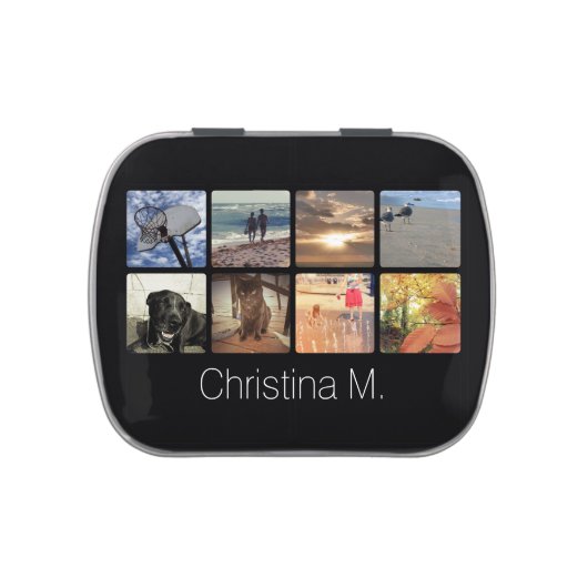 Custom Multi Photo Mosaic Picture Collage Candy Tin (Top)