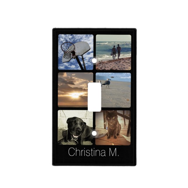Custom Multi Photo Mosaic Picture Collage Light Switch Cover (Front)