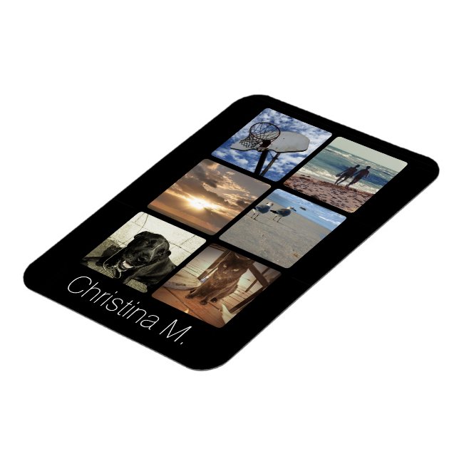 Custom Multi Photo Mosaic Picture Collage Magnet (Left Side)