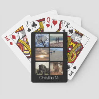 Custom Multi Photo Mosaic Picture Collage Poker Cards