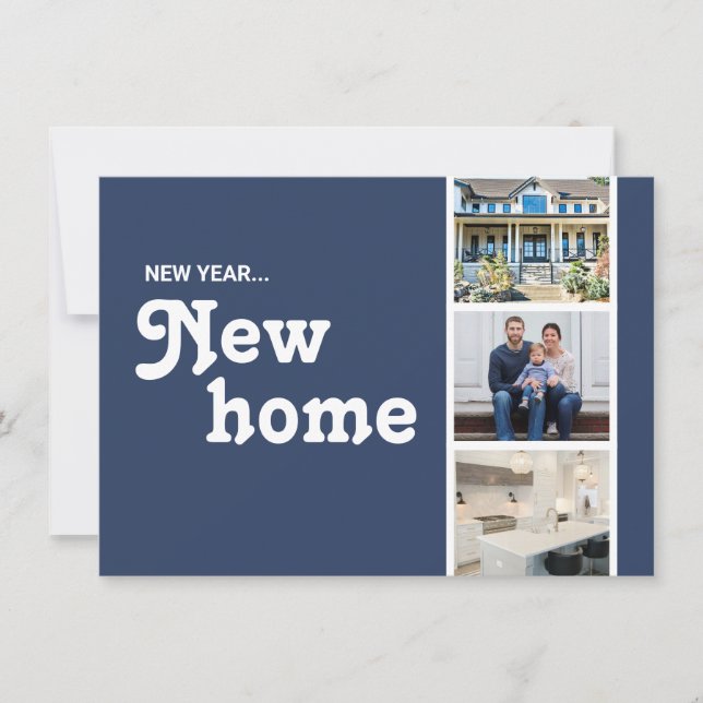 Custom Multi Photo New Year New Home Holiday Card (Front)