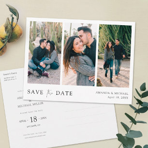 Custom Multi Photo Save the Date Invitation Postcard