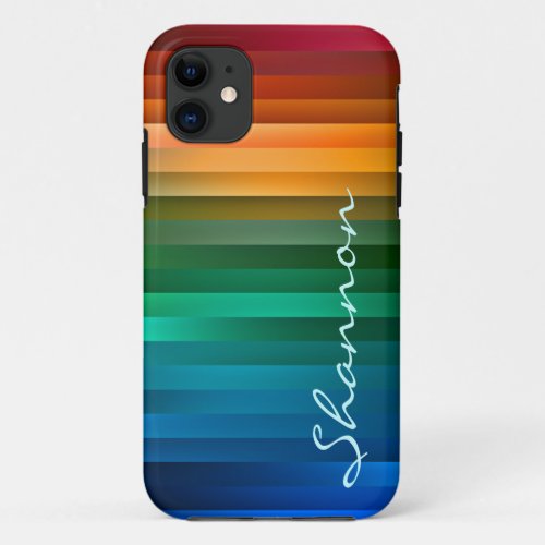 Custom Multicolor Ribbon Stripe iPhone 11 Case