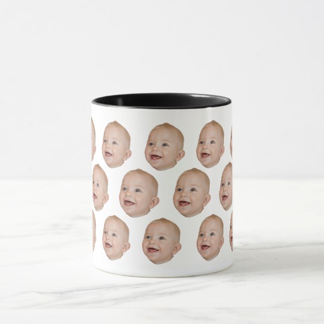 Custom Multiple Baby Face Photo Gift for Mom Dad Mug (Center)