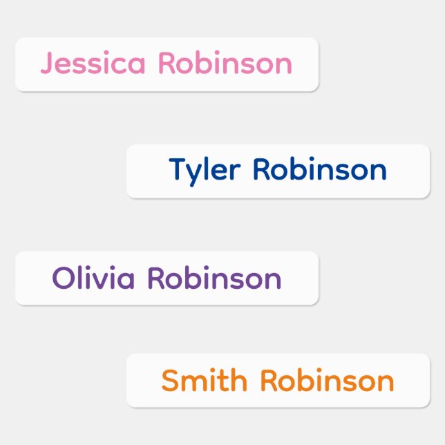 Custom Multiple Names Fabric Clothing Kids' Labels (Group)