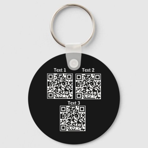Custom multiple  Qr code black minimalist keychain