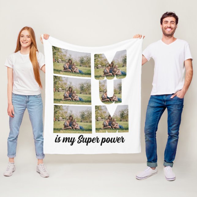 Custom Mum mother's day 6 Photo collage  Fleece Blanket (In Situ)