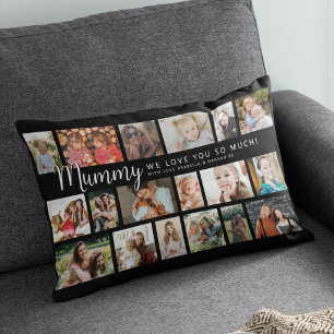 Custom Mummy 18 Photo Collage Lumbar Pillow