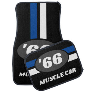 Custom muscle car auto racing stripes floor mats