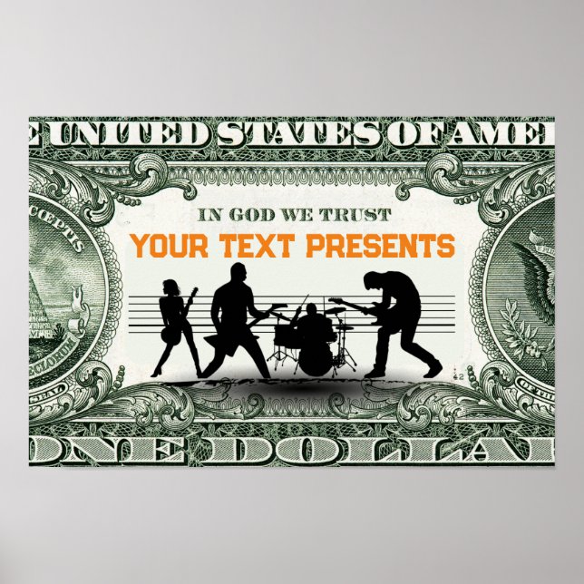 Custom Music Band and Money Poster (Front)