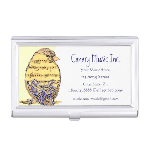 Custom Music  Bird with Music Notes Business Card Business Card Case