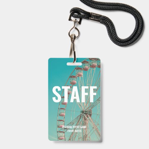 Custom Music Festival Concert Event Access Staff Badge