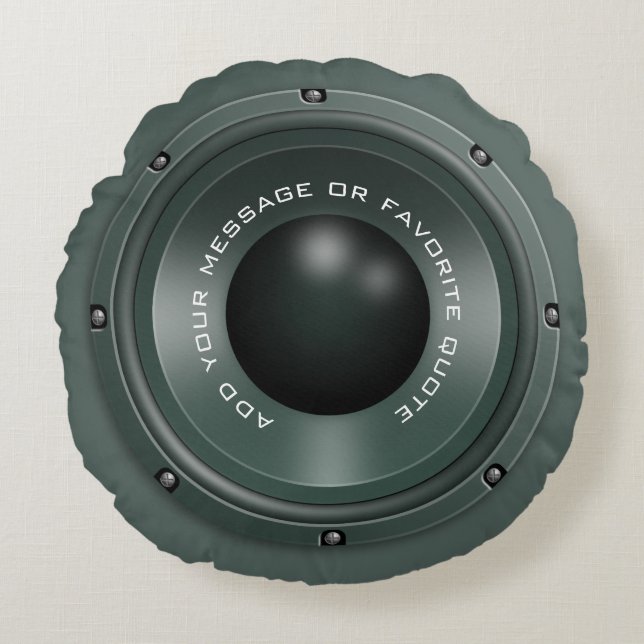 Custom music loudspeaker round pillow (Front)