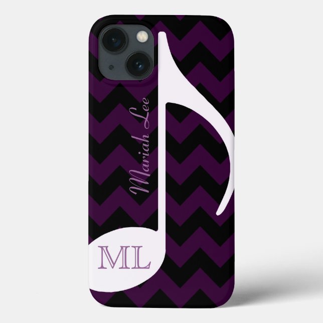 custom music note & chevron stripes Case-Mate iPhone case (Back)