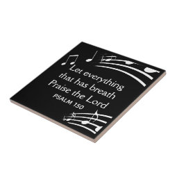 Custom MUSIC NOTES Christian Black Ceramic Tile | Zazzle