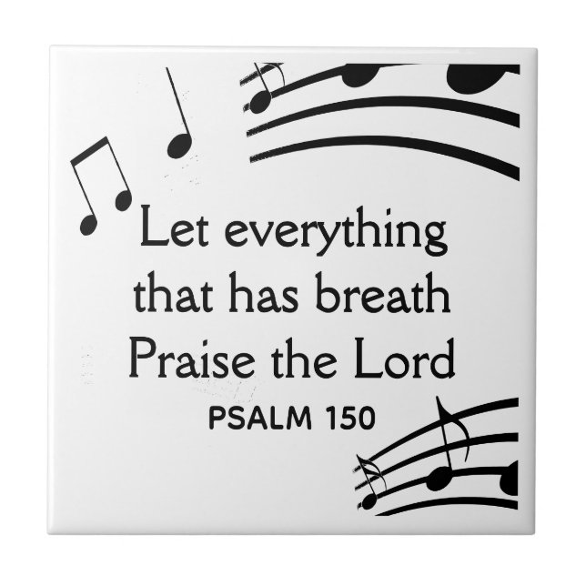 Custom MUSIC NOTES Christian White Ceramic Tile (Front)