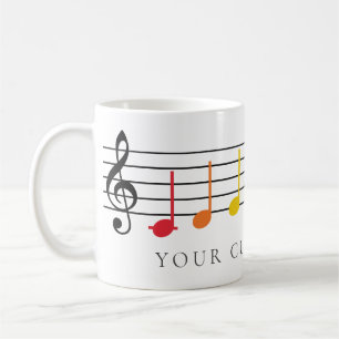 Custom Music Notes Rainbow Teacher Gift Coffee Mug