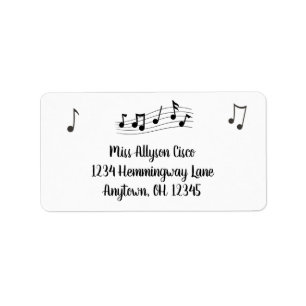 Custom Music Notes Return Address Labels