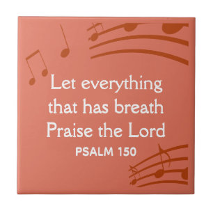 Custom MUSIC NOTES Terracotta Christian Ceramic Tile