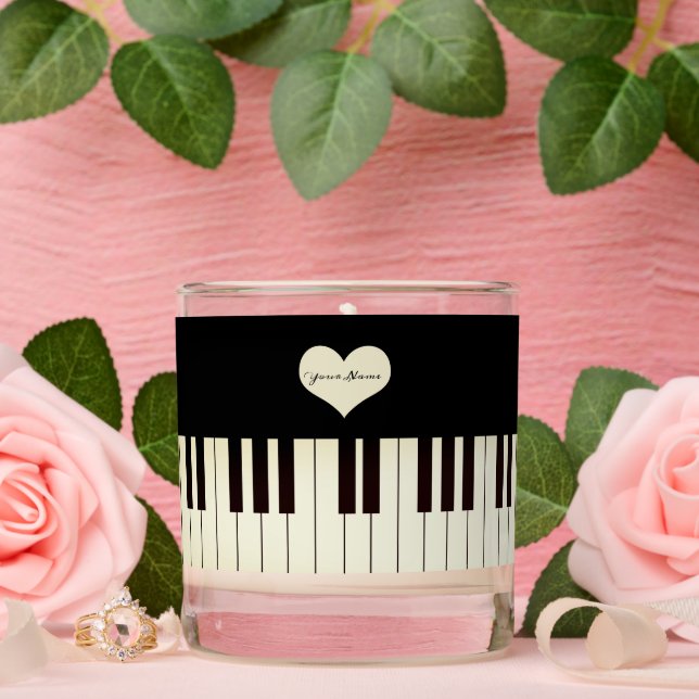 Custom Music Piano Teacher Piano Keys   Scented Candle (Wedding)