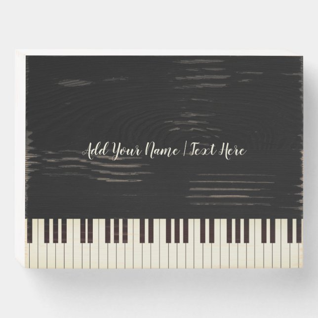 Custom Music Piano Teacher Piano Keys Wooden Box Sign (Front Horizontal)