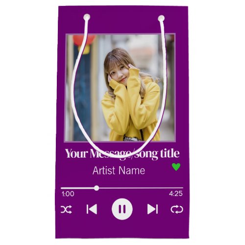 Custom Music Playlist Song Purple Small Gift Bag