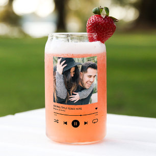 Custom Music Song Album Can Glass
