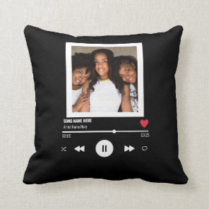 Custom Music Song Gift Unique Personalized Photo Throw Pillow