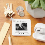 Custom Music & Song Photo Keychain<br><div class="desc">Capture the emotion of cherished memories with this modern keyring. Whether it's for Valentine's Day, an anniversary or a special birthday, make it unique by uploading a photo of you and your special someone alongside the name of a song and artist that holds special meaning. Surprise them with the perfect...</div>