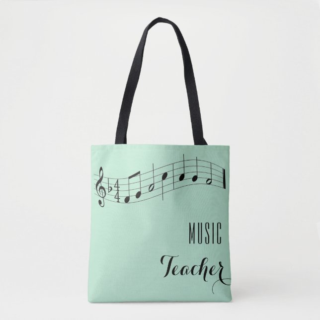 Custom Music Teacher Bag - Mint Green (Front)