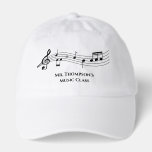 Custom Music Teacher Choir Group or Band Hat<br><div class="desc">A cool custom music teacher hat featuring a musical staff with notes. Order this personalized cap gift for a musician,  composer,  band or orchestra conductor,  or choir director and customize with a name or other text.</div>
