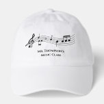 Custom Music Teacher Choir Group or Band Hat<br><div class="desc">A cool custom music teacher hat featuring a musical staff with notes. Order this personalized cap gift for a musician,  composer,  band or orchestra conductor,  or choir director and customize with a name or other text.</div>