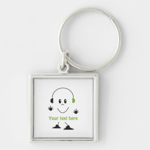 Custom Music Text Cute Headphones Character Keychain