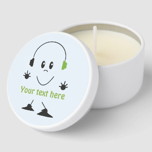 Custom Music Text Cute Headphones Character Mini Candle Favors