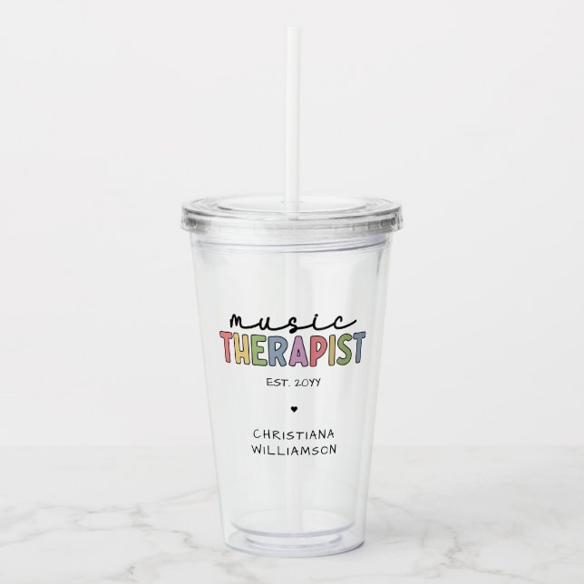 Custom Music Therapist Music Therapy Graduation Acrylic Tumbler (Front)