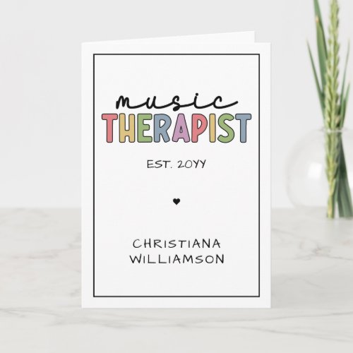 Custom Music Therapist Music Therapy Graduation Card