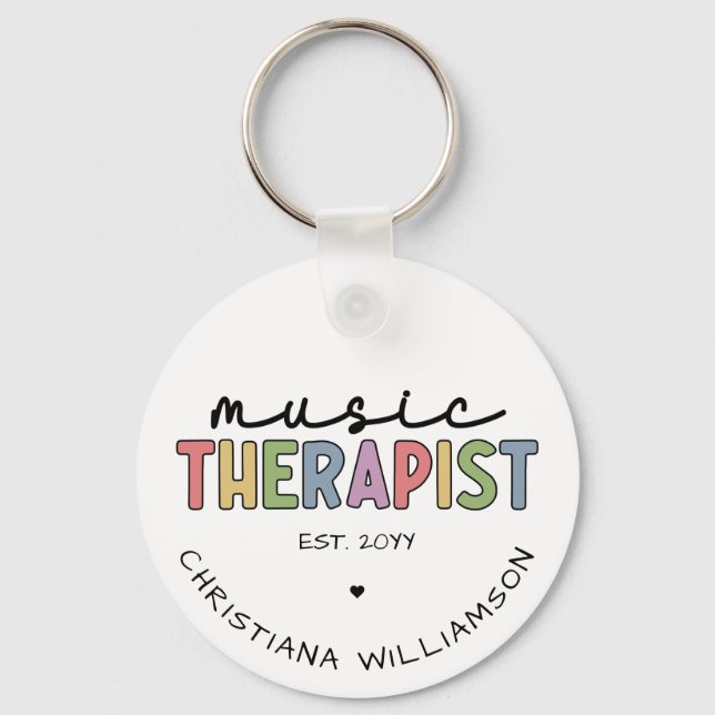 Custom Music Therapist Music Therapy Graduation Keychain (Front)