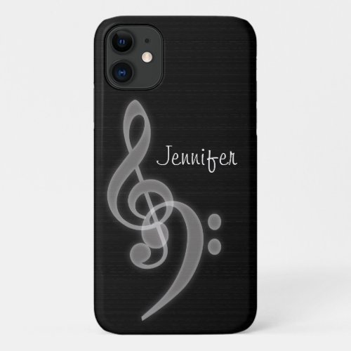 Custom Music _ Treble  Bass Clef iPhone 11 Case