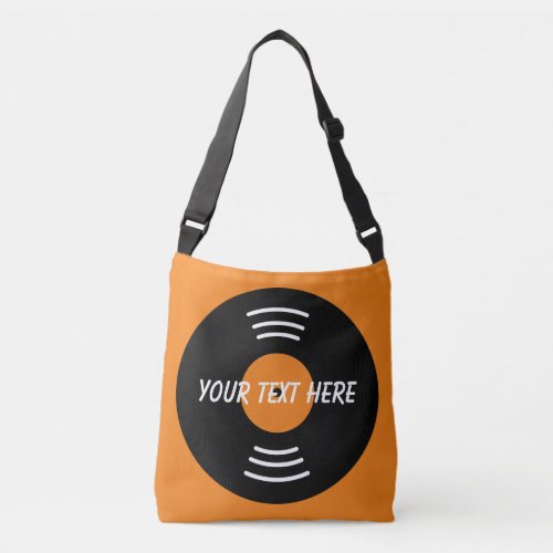 Custom music vinyl record cross body bag for DJs